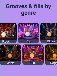 Drum grooves and fills organised by genre